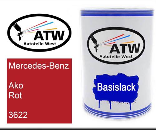 Mercedes-Benz, Ako Rot, 3622: 500ml Lackdose, von ATW Autoteile West.